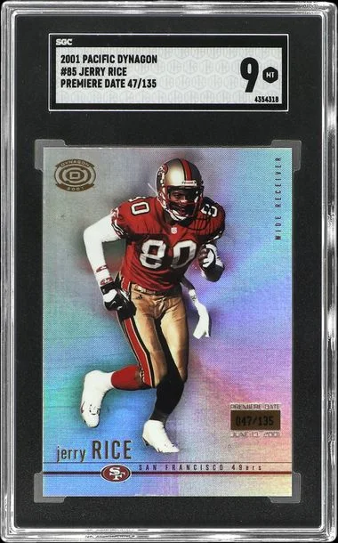 2001 Pacific Dynagon Premiere Date Jerry Rice #85 card image