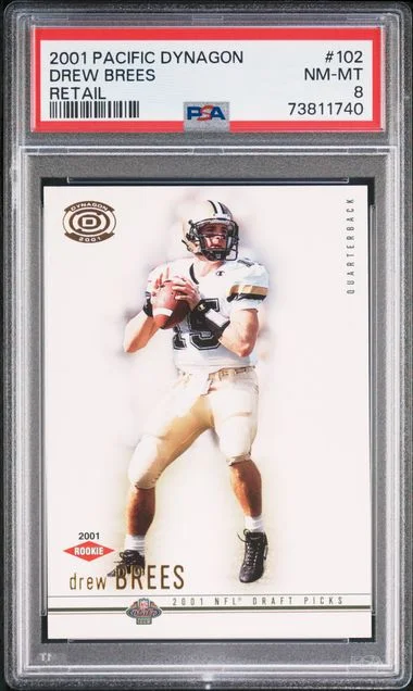 2001 Pacific Dynagon Retail Drew Brees #102 card image