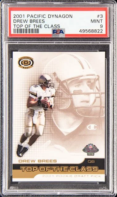 2001 Pacific Dynagon Top Of The Class Drew Brees #3 card image