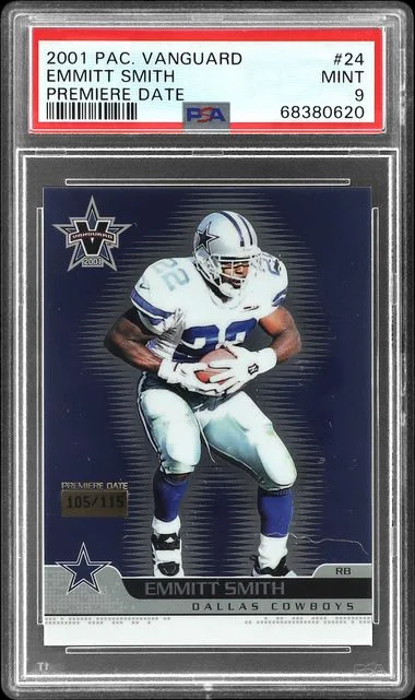 2001 Pacific Vanguard Premiere Date Emmitt Smith #24 card image