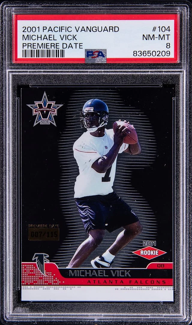 2001 Pacific Vanguard Premiere Date Michael Vick #104 card image