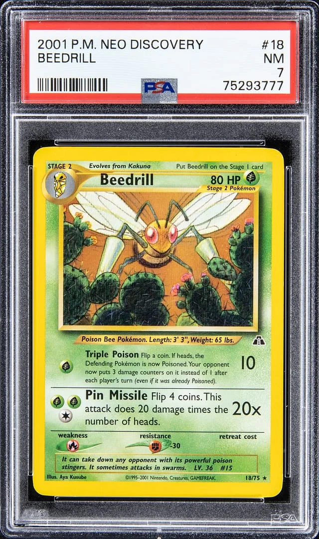 2001 P.M Neo Discovery Beedrill #18 card image