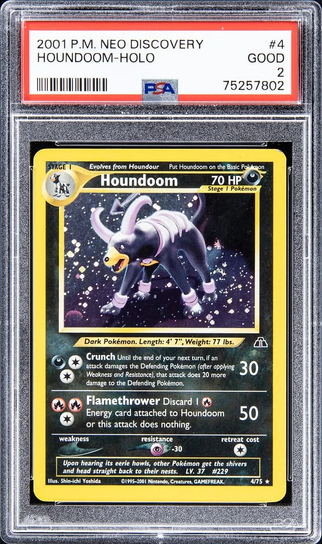 2001 P.M Neo Discovery Holo Houndoom #4 card image