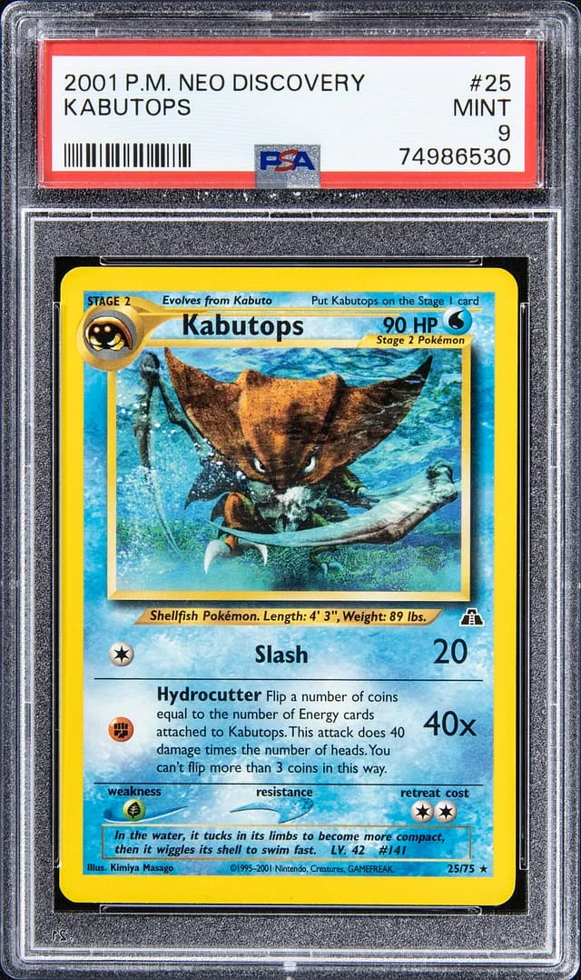 2001 P.M Neo Discovery Kabutops #25 card image