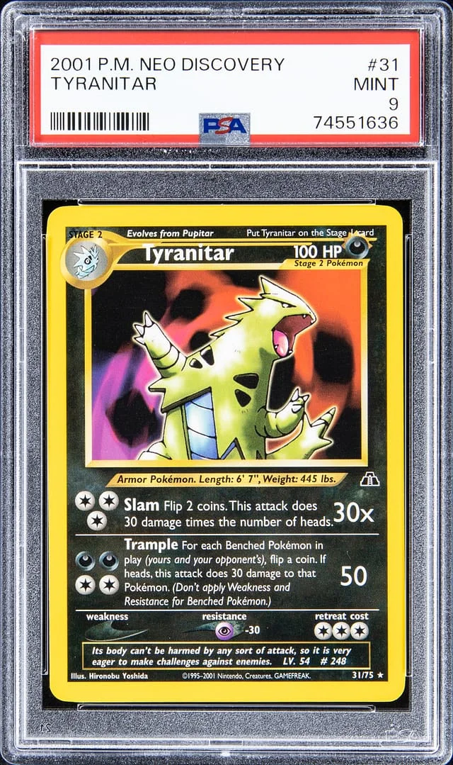 2001 P.M Neo Discovery Tyranitar #31 card image