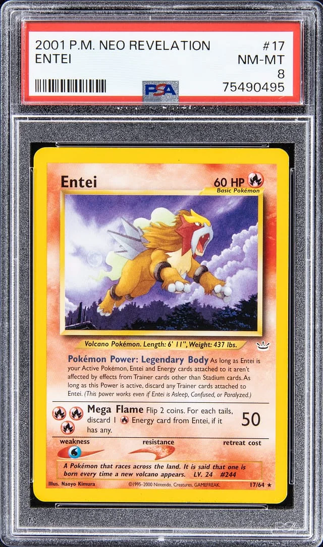 2001 P.M Neo Revelation Entei #17 card image