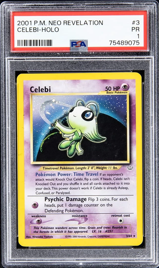 2001 P.M Neo Revelation Holofoil Celebi #3 card image
