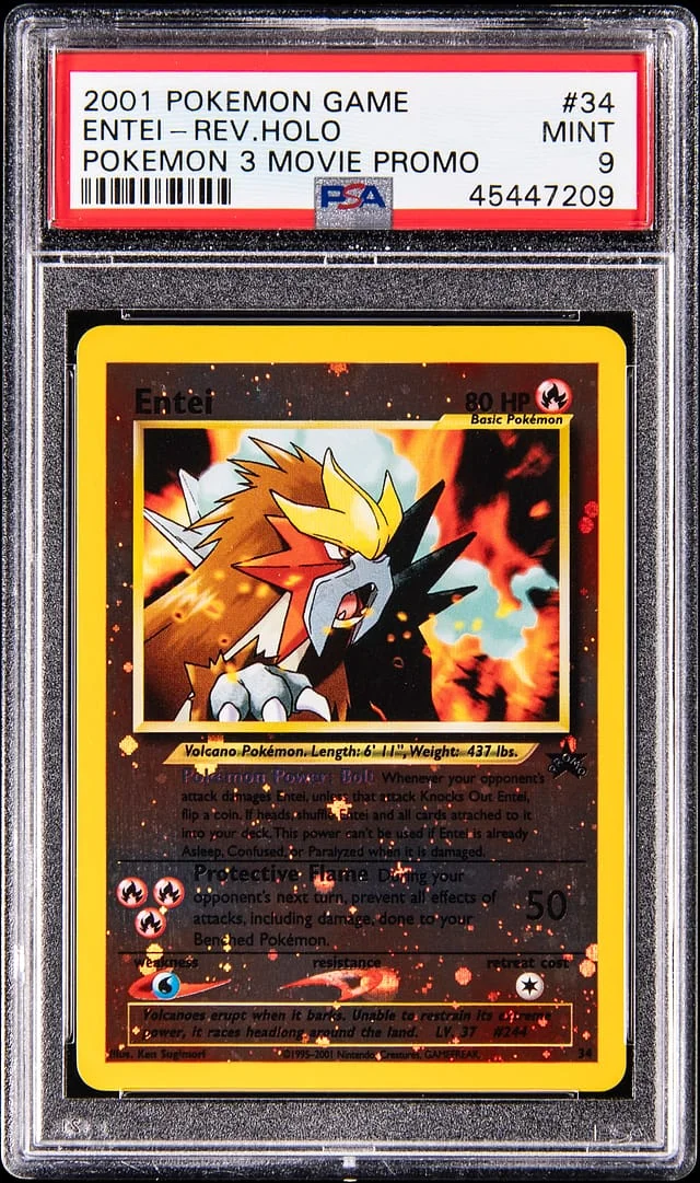 2001 Pokemon 3 Movie Promo Reverse Holo Entei #34 card image