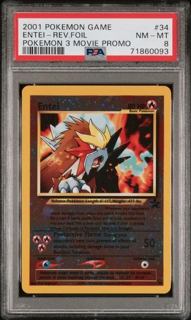2001 Pokemon Base Set Pokemon 3 Movie Promo Reverse Foil Entei #34 card image