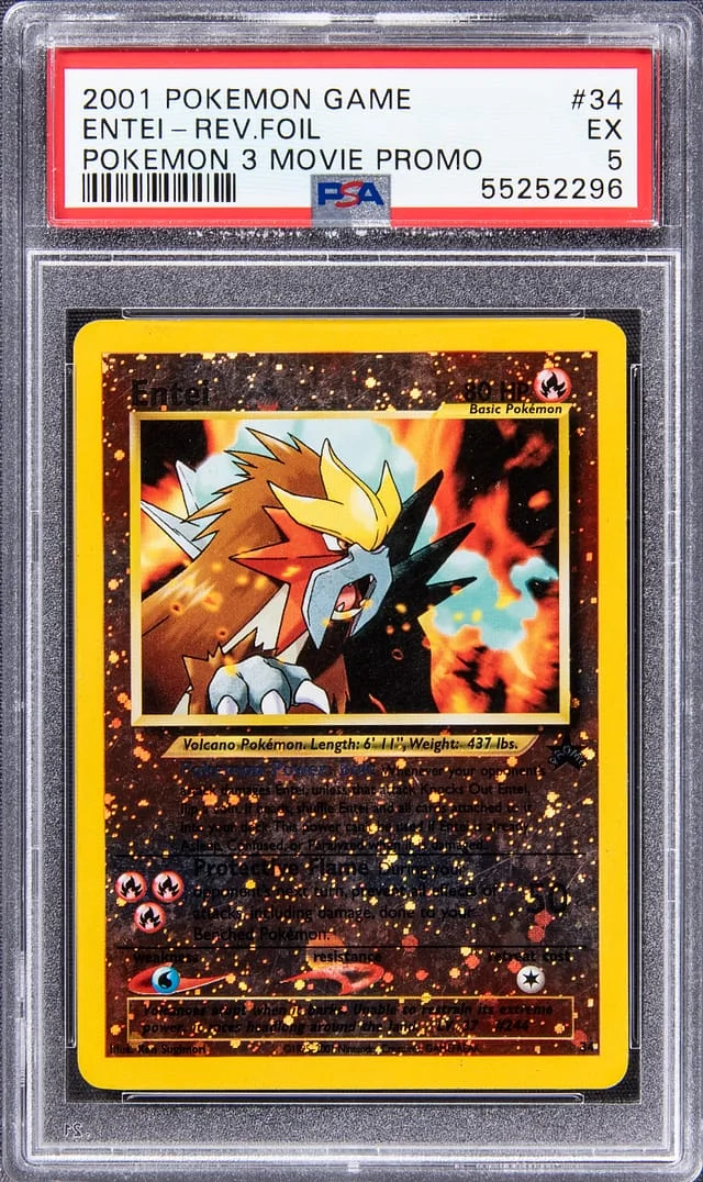 2001 Pokemon Base Set Pokemon 3 Movie Promo Reverse Holofoil Entei #34 card image
