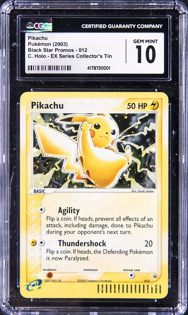 2001 Pokemon Black Star Promos EX Collector's Tin Pikachu #012 card image