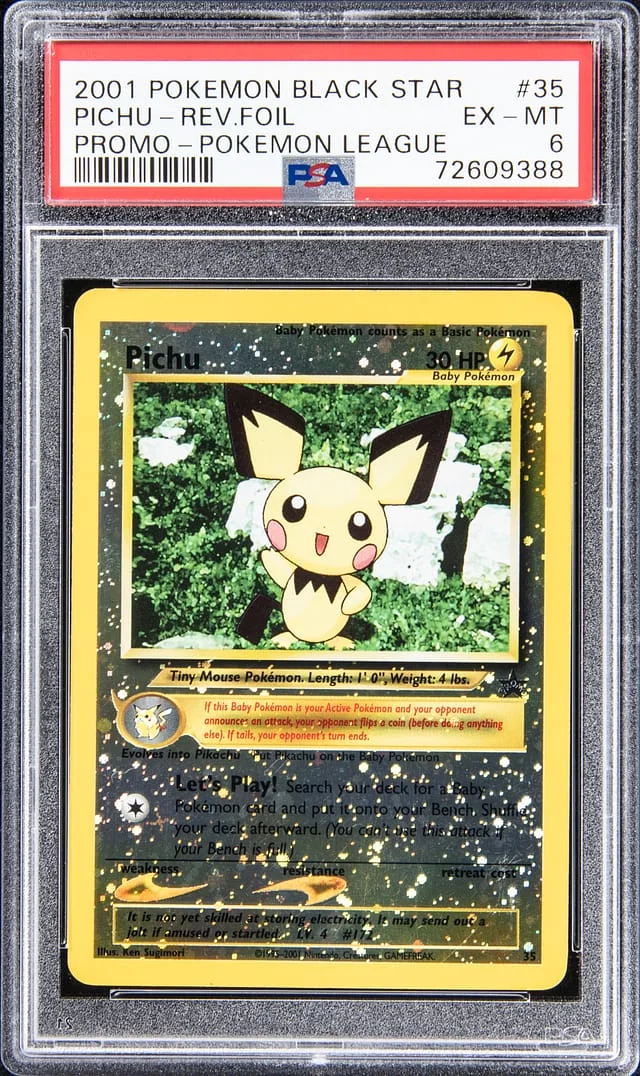 2001 Pokemon Black Star Reverse Foil - Promo - Pokemon League Pichu #35 card image
