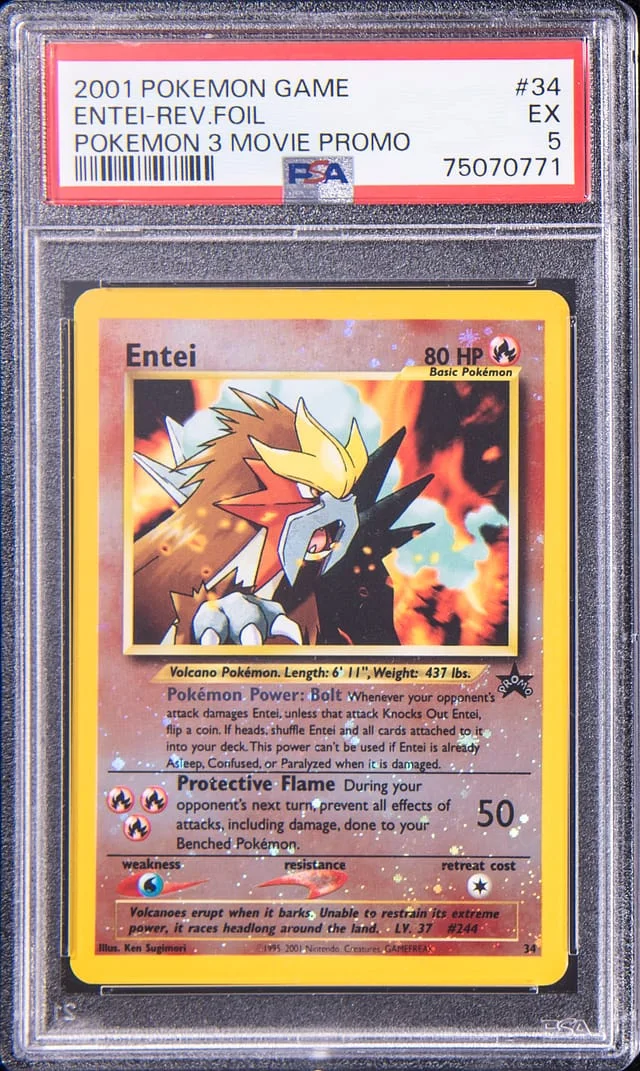2001 Pokemon Game Movie Pokemon 3 Movie Promo Reverse Foil Entei #34 card image