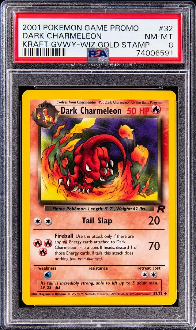 2001 Pokemon Game Promo Kraft Giveaway Wiz Gold Stamp Dark Charmeleon #32 card image