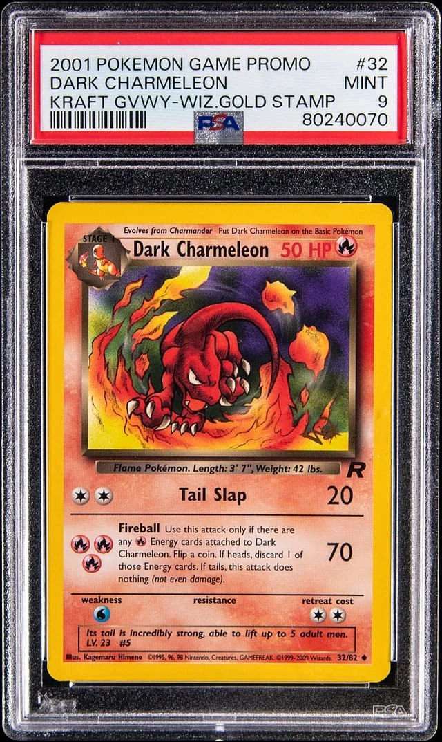 2001 Pokemon Game Promo Kraft Giveaway Wizards Gold Stamp Dark Charmeleon #32 card image