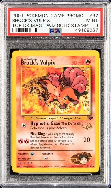2001 Pokemon Game Promo Top Deck Magazine W/Wizards Gold Stamp Brock's Vulpix #37 card image