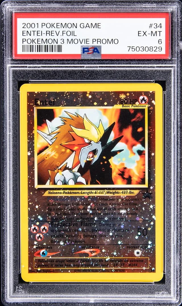 2001 Pokemon Game Reverse Foil Pokemon 3 Movie Promo Entei #34 card image