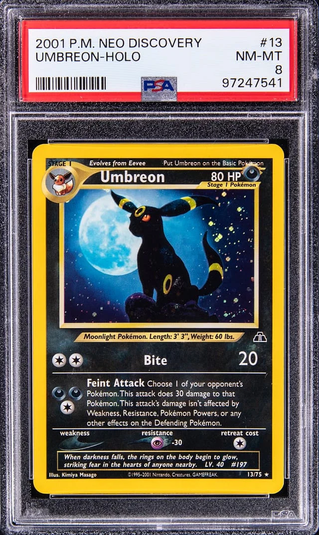 2001 Pokemon Neo Destiny Rare Holofoil Umbreon #13 card image
