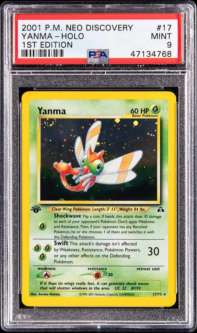 2001 Pokemon Neo Discovery 1st Edition Holo Yanma #17 card image