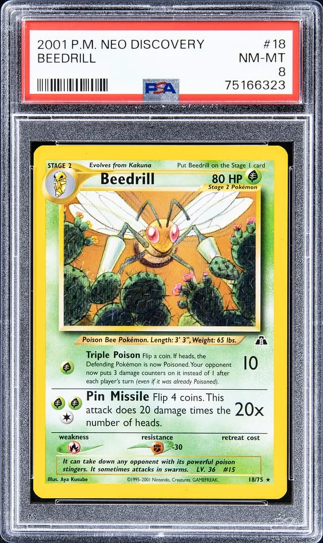 2001 Pokemon Neo Discovery Beedrill #18 card image