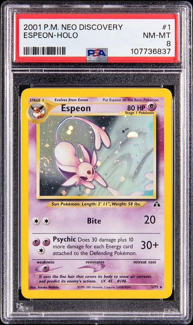 2001 Pokemon Neo Discovery Holo Espeon #1 card image