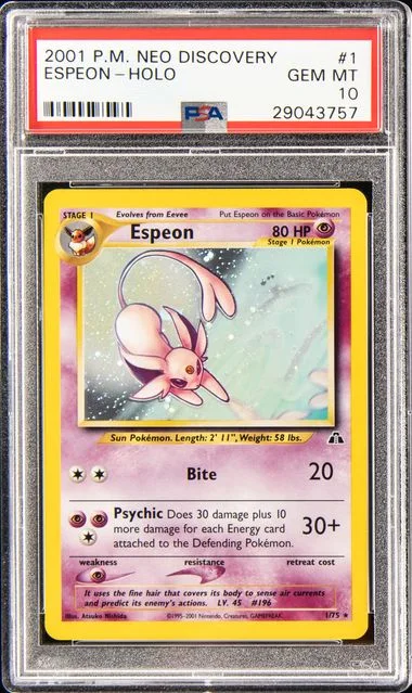2001 Pokemon Neo Discovery Holofoil Espeon #1 card image