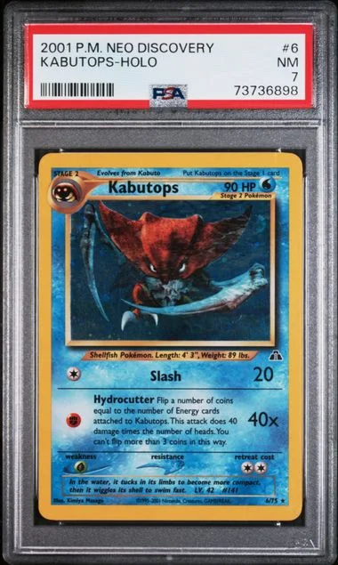 2001 Pokemon Neo Discovery Holofoil Kabutops #6 card image