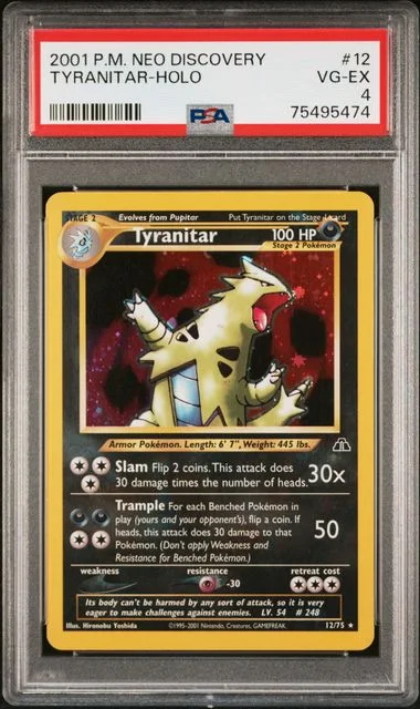2001 Pokemon Neo Discovery Holofoil Tyranitar #12 card image