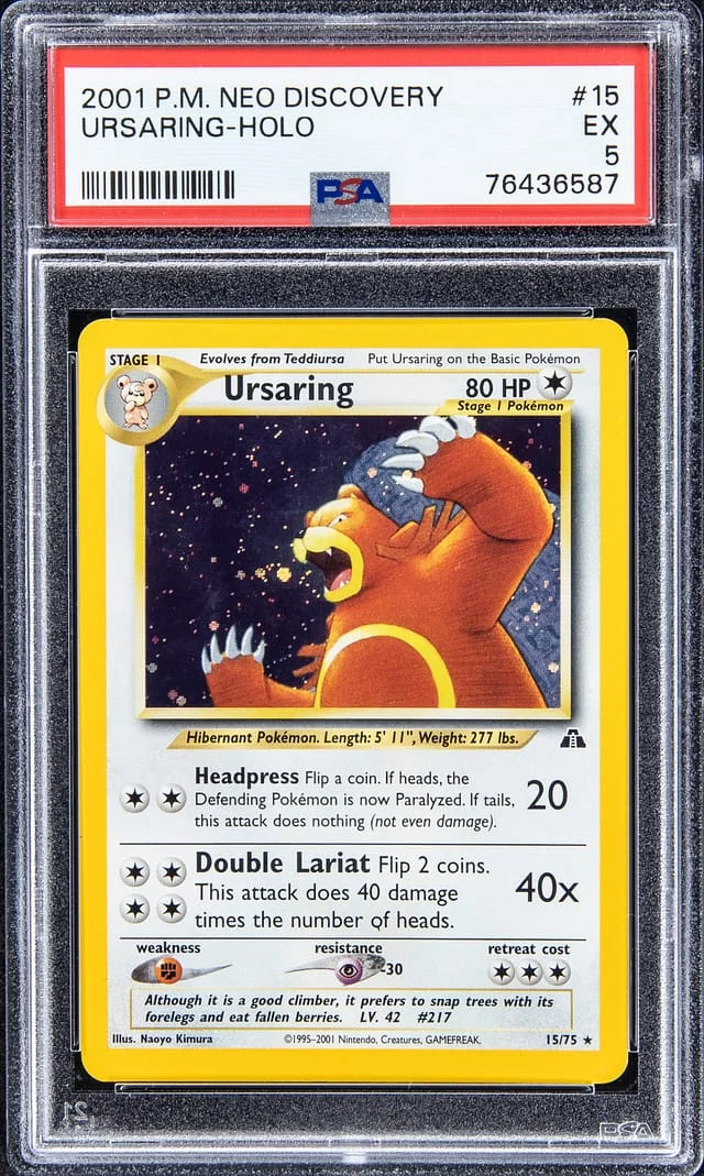 2001 Pokemon Neo Discovery Holofoil Ursaring #15 card image