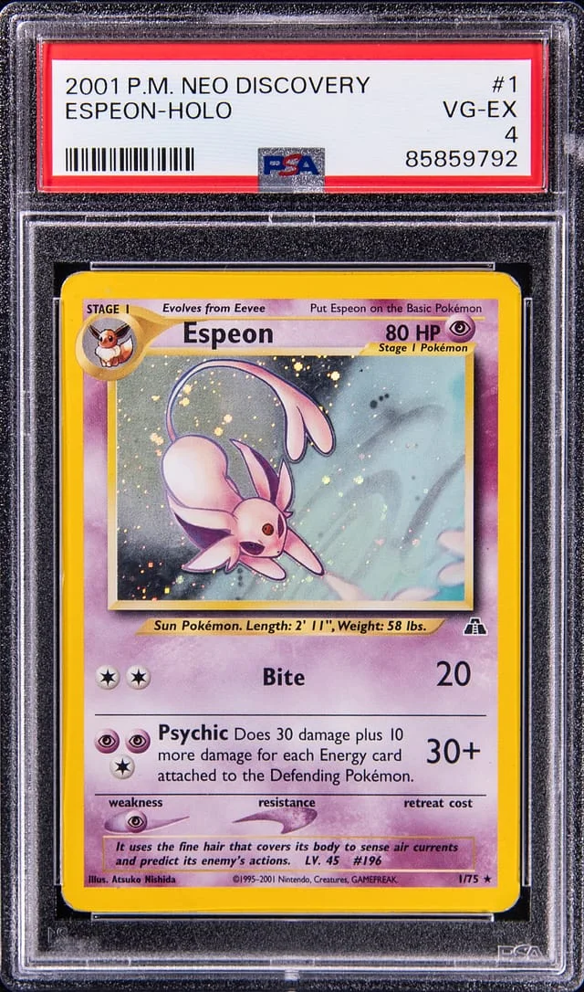 2001 Pokemon Neo Discovery Rare Holofoil Espeon #1 card image
