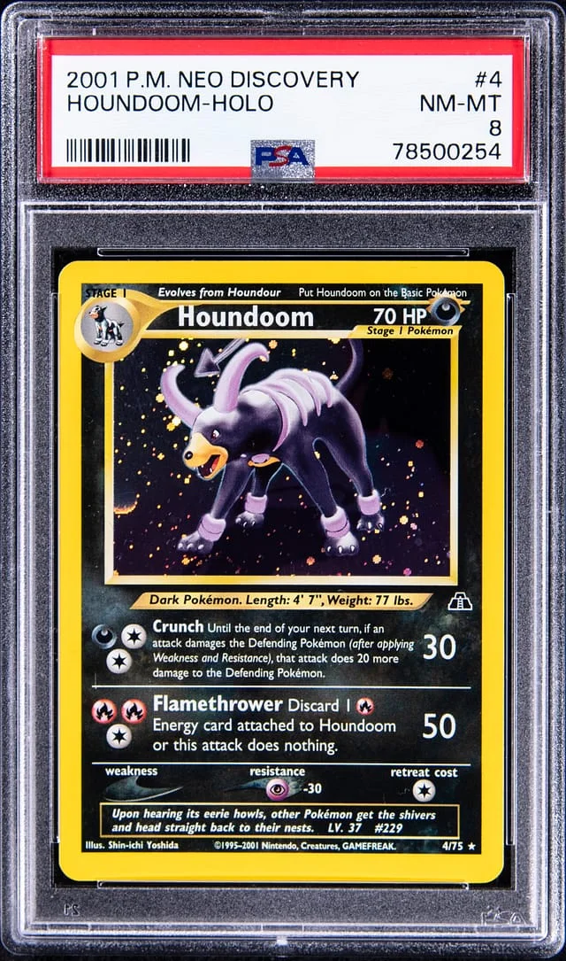 2001 Pokemon Neo Discovery Rare Holofoil Houndoom #4 card image