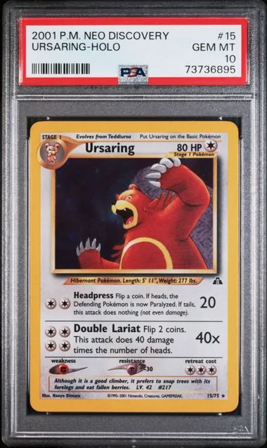 2001 Pokemon Neo Discovery Rare Holofoil Ursaring #15 card image