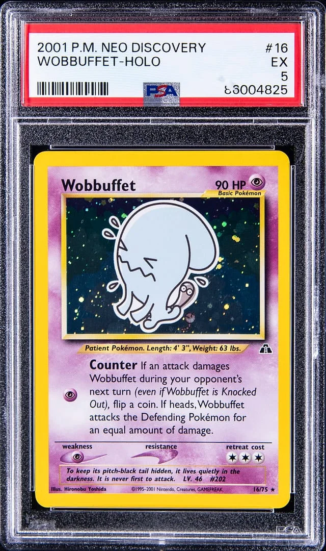 2001 Pokemon Neo Discovery Rare Holofoil Wobbuffet #16 card image