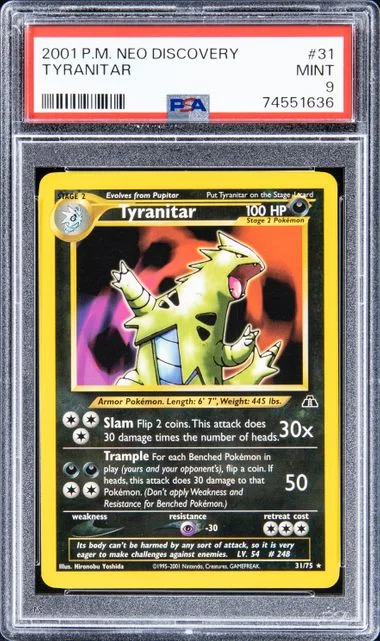 2001 Pokemon Neo Discovery Tyranitar #31 card image