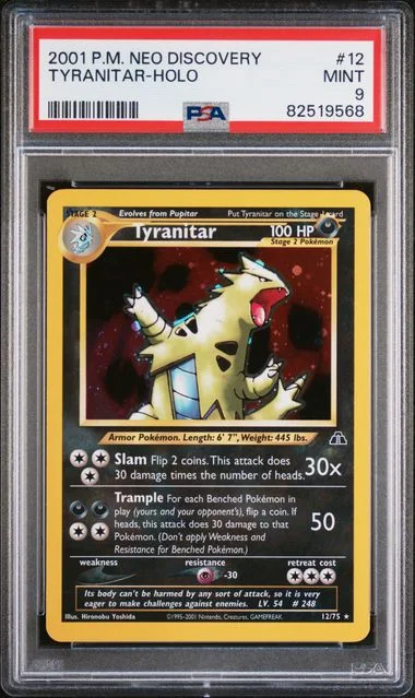 2001 Pokemon Neo Discovery Tyranitar-Holo #12 card image