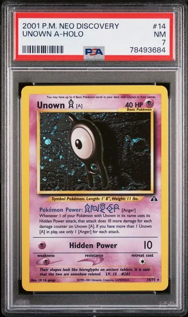 2001 Pokemon Neo Discovery Unown A-Holo #14 card image