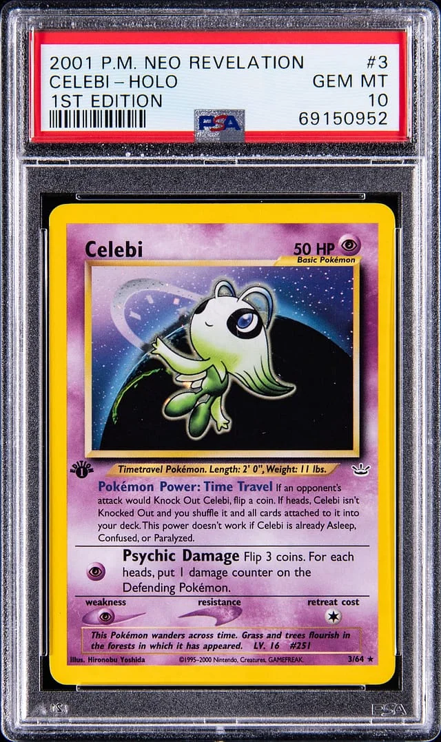 2001 Pokemon Neo Revelation 1st Edition Holo Celebi #3 card image