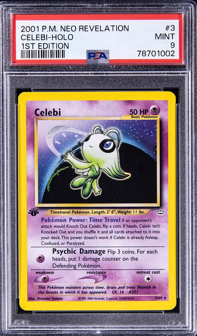 2001 Pokemon Neo Revelation 1st Edition Rare Holofoil Celebi #3 card image