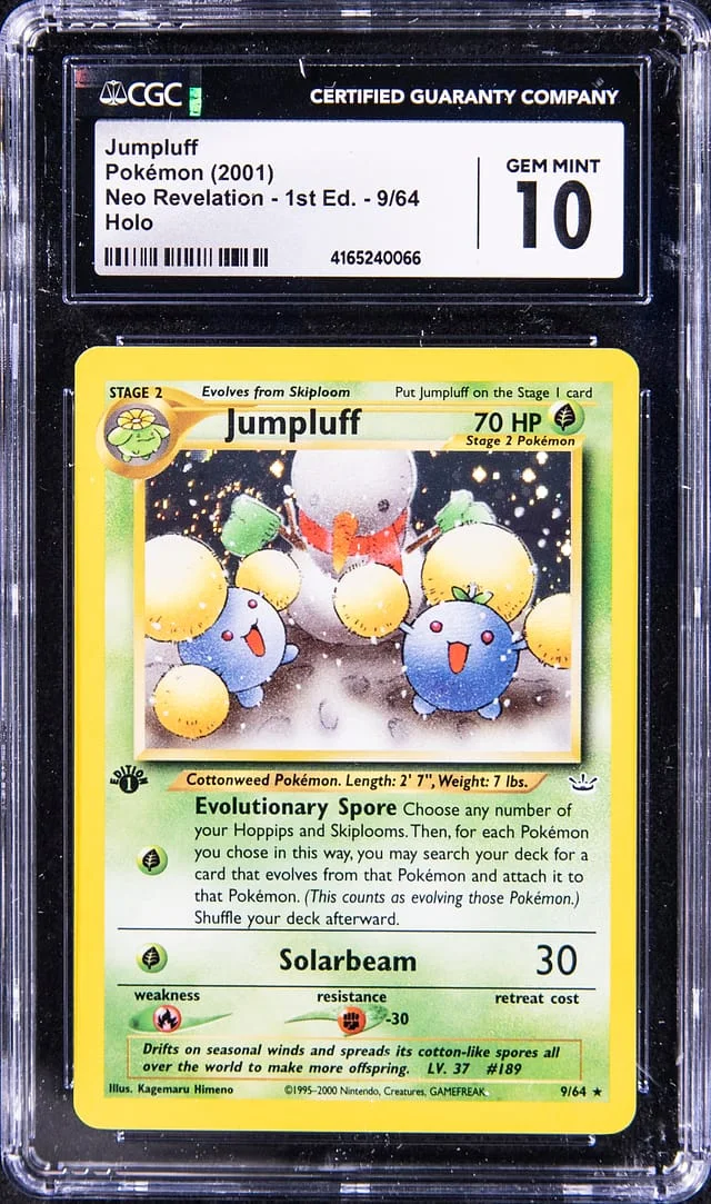 2001 Pokemon Neo Revelation 1st Edition Rare Holofoil Jumpluff #9 card image