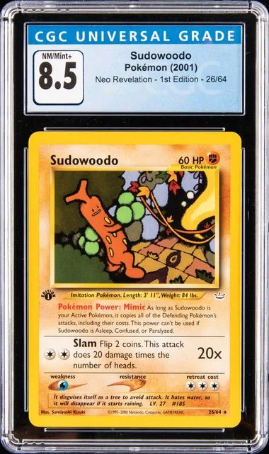 2001 Pokemon Neo Revelation 1st Edition Sudowoodo #26 card image