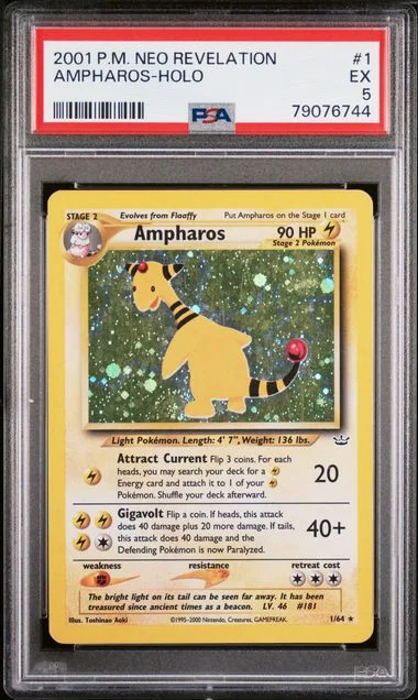 2001 Pokemon Neo Revelation Ampharos-Holo #1 card image