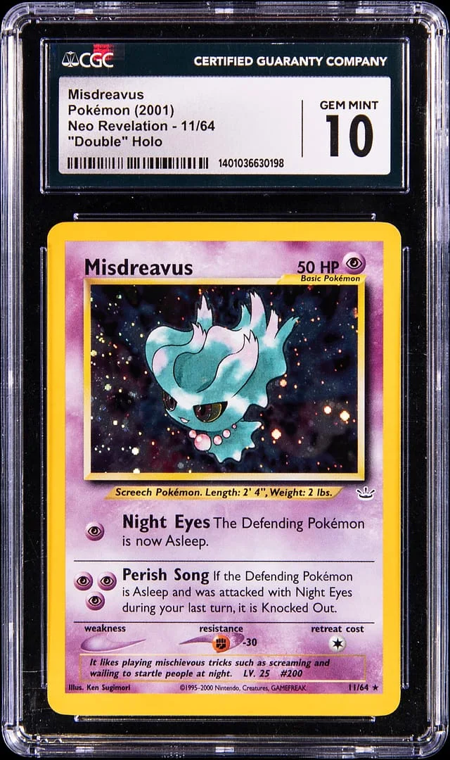 2001 Pokemon Neo Revelation Double Holo Error Misdreavus #11 card image