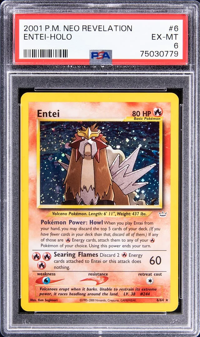 2001 Pokemon Neo Revelation Holofoil Entei #6 card image