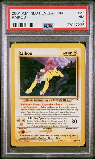2001 Pokemon Neo Revelation Raikou #22 card image
