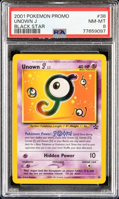 2001 Pokemon Promo Black Star Unown J #38 card image