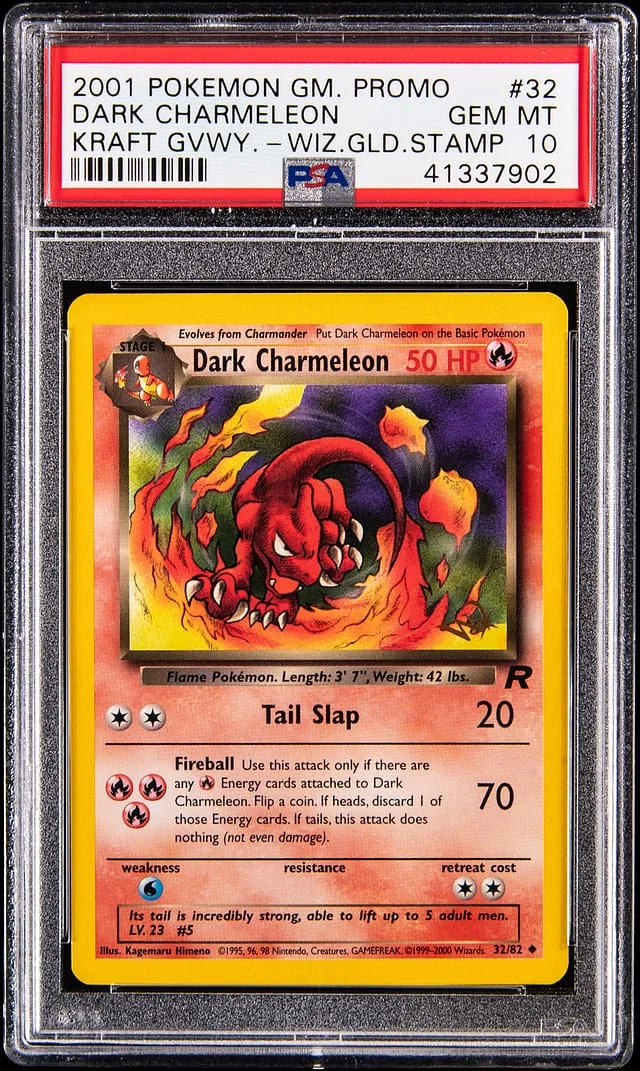 2001 Pokemon Promo Kraft Giveaway - Wizard Gold Stamp Dark Charmeleon #32 card image