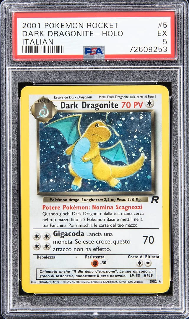 2001 Pokemon Rocket Holo - Italian Dark Dragonite #5 card image