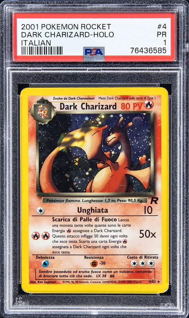 2001 Pokemon Rocket Holofoil - Italian Dark Charizard #4 card image
