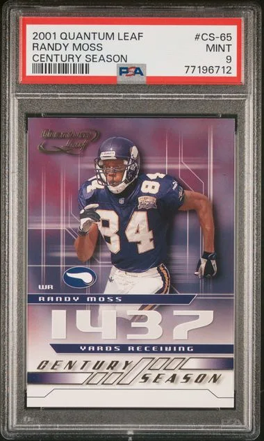 2001 Quantum Leaf Century Season Randy Moss #CS-65 card image