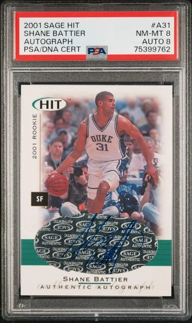 2001 SA-GE HIT Autograph Autograph Shane Battier #A31 card image